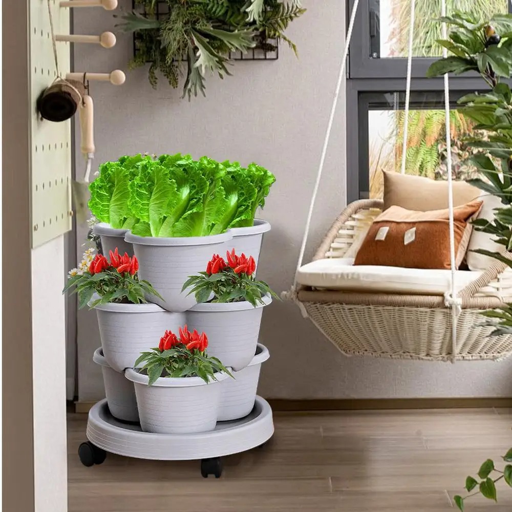 Novo Vaso de Flores Vertical E - Hydroponic Tower Planter avaliação e preço
