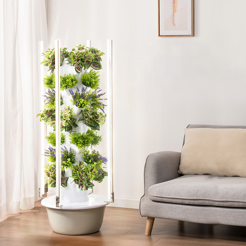 Com led crescer luz espaço árv - Hydroponic Tower Planter avaliação e preço